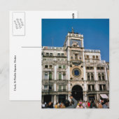 Klok op het plein van St. Mark, Venetië Briefkaart (Voorkant / Achterkant)