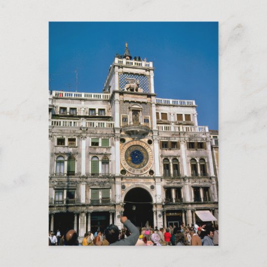 Klok op het plein van St. Mark, Venetië Briefkaart (Voorkant)