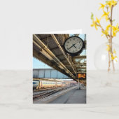 Klok op het station kaart (Gele Bloem)