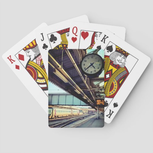 Klok, op het station pokerkaarten (Achterkant)