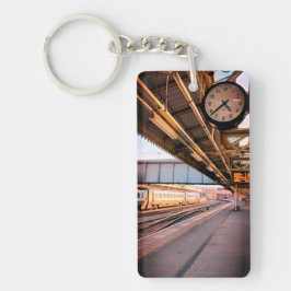 Klok op het station sleutelhanger