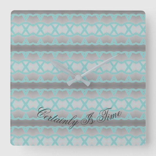 Klok op het vierkant met Blauwgroen en grijs (Voorkant)