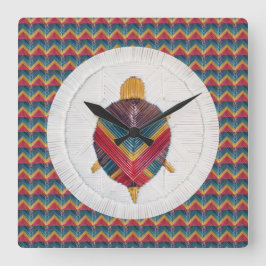 Klok op het vierkant met Turtle Star Chevron Desig