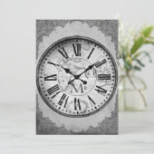 Klok op papier 1e huwelijksverjaardag kaart (Staand voorkant)