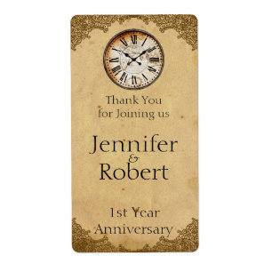  klok op papier 1e Jubileum Wijnlabel Etiket