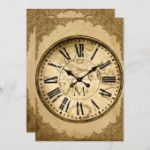 Klok op papier Eerste huwelijksverjaardag Kaart (Voorkant / Achterkant)