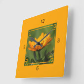 Klok - Oranje ventilator in Lijst (Hoek)