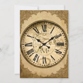  klok over papieren Jubileum voor eerste bruiloft Kaart (Voorkant)