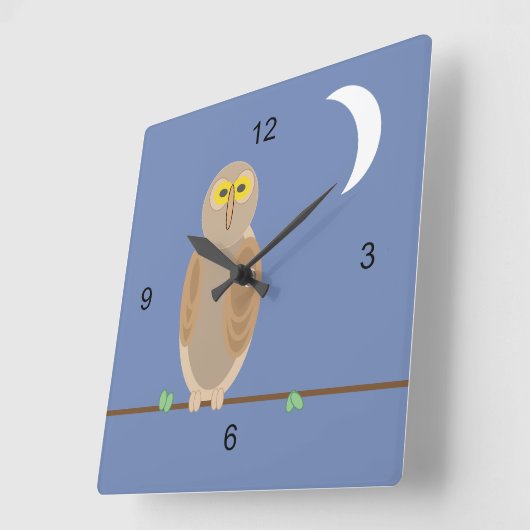Klok - Owl en maan (Hoek)