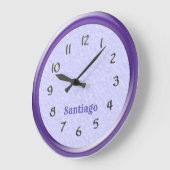 Klok - Paars Lijst met naam (Hoek)