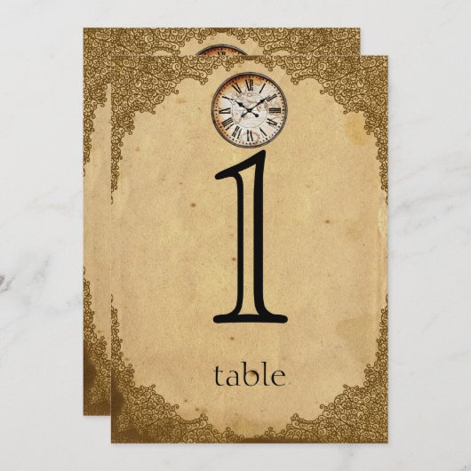 Klok papier 1e verjaardag tafelnummer (Voorkant / Achterkant)