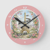 Klok Parijs, Eiffeltoren, Roze, Franse Kunst (Voorkant)