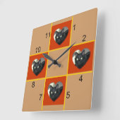 Klok - Pet patchwork (rood hart) (Hoek)