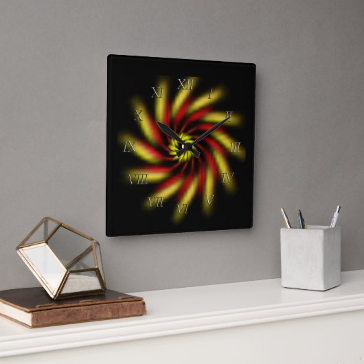 Klok - Pinwheel op zwart (Kantoor)