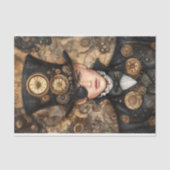 Klok Punk Steampunk Man In Hoge Hoed AD4 Decoupage Tissuepapier (Voorkant)