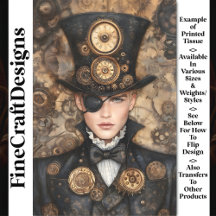 Klok Punk Steampunk Man in hoog Pet AD4 Decoupage