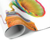 Klok radiotelefoon  oude school cadeaupapier (Rol Hoek)