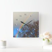 Klok - Regenboog boven boom (Huis)