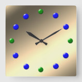 Klok - Retro 60s gouden metalen gezicht (Voorkant)