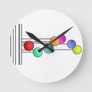 Klok Retro Cirkel Vibe Simple Stripes Colorful