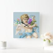  klok Romeinse cijfers Cherub blauw (Huis)