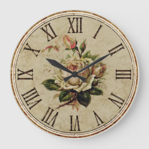 Klok Rond Shabby Look "Roos" natur