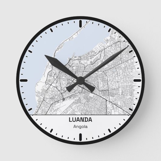 Klok Ronde Luanda Klok Stad Lijn Kunst (Voorkant)