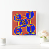 klok rood/blauw (Huis)