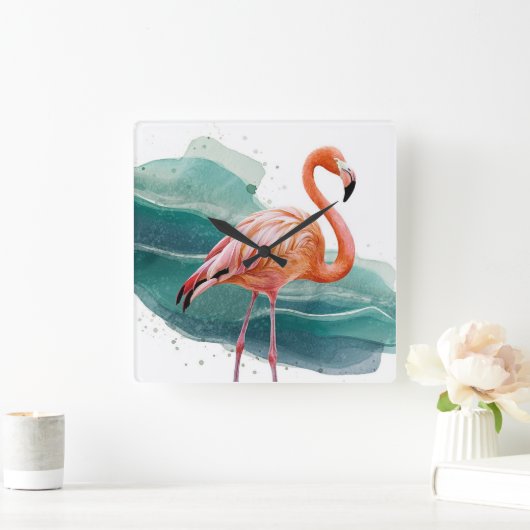 klok roze flamingo (Huis)