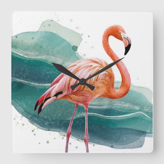 klok roze flamingo (Voorkant)