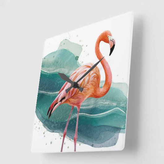 klok roze flamingo (Hoek)