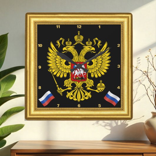 Klok Rusland, Gouden Frame, Embleem, Vintage