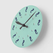 Klok - Seapaarden met witte cijfers (Hoek)