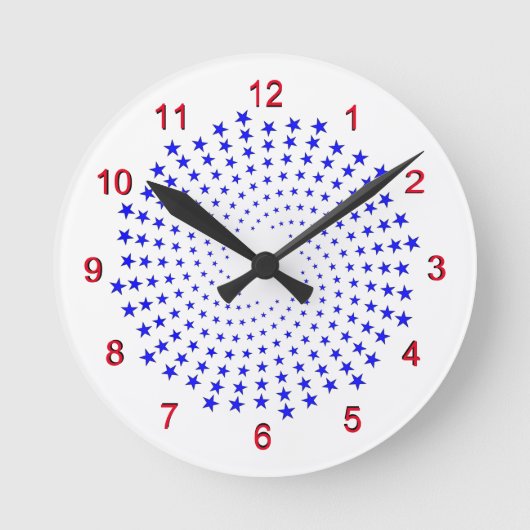 Klok - Spiralen van blauwe sterren (Voorkant)