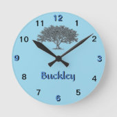Klok - stamboom op blauw (Voorkant)