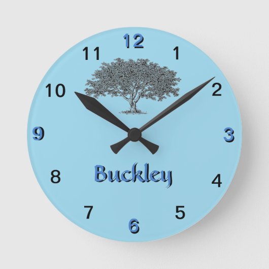 Klok - stamboom op blauw (Voorkant)
