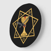 Klok, Star of Babalon Gold Logo, zwarte achtergron Grote Klok (Hoek)