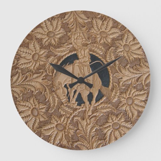 Klok van aangepast leder met gereedschap (Voorkant)