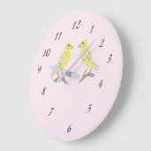 Klok van acryl wand: Gele kanaries (Hoek)