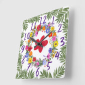 Klok van acryl Wild Flowers (Hoek)