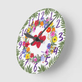 Klok van acryl Wild Flowers (Hoek)