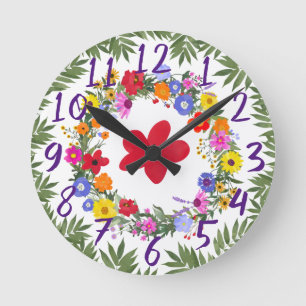 Klok van acryl Wild Flowers