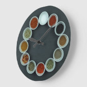 Klok van acrylwand met kruidenbekertjes (Hoek)
