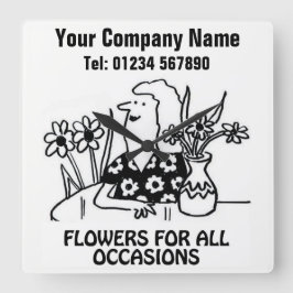 Klok van Cartoon van bloemist of bloemetjeswinkel