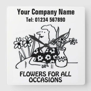 Klok van Cartoon van bloemist of bloemetjeswinkel