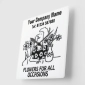 Klok van Cartoon van bloemist of bloemetjeswinkel (Hoek)