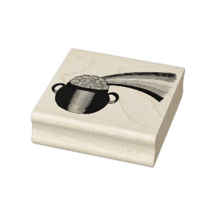 Klok van de gouden regenboog Saint Patrick's Day C Rubberstempel