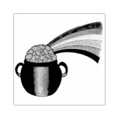 Klok van de gouden regenboog Saint Patrick's Day C Rubberstempel (Afrduk)