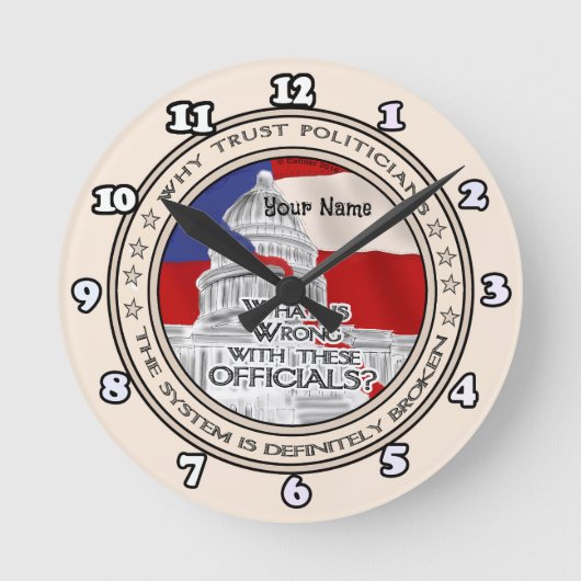 Klok van gebroken politiek systeem (Voorkant)