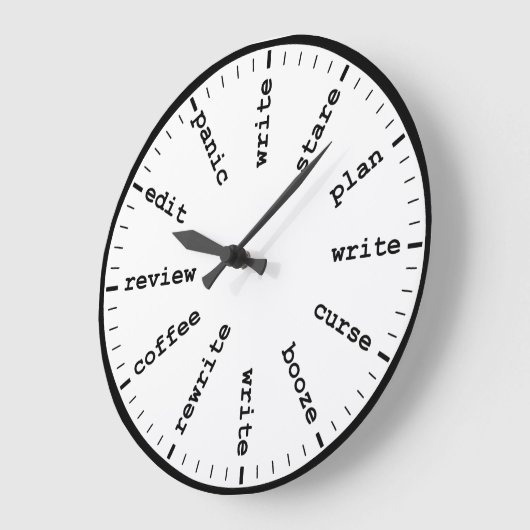 Klok van grappige schrijver die Humor schrijft (Hoek)